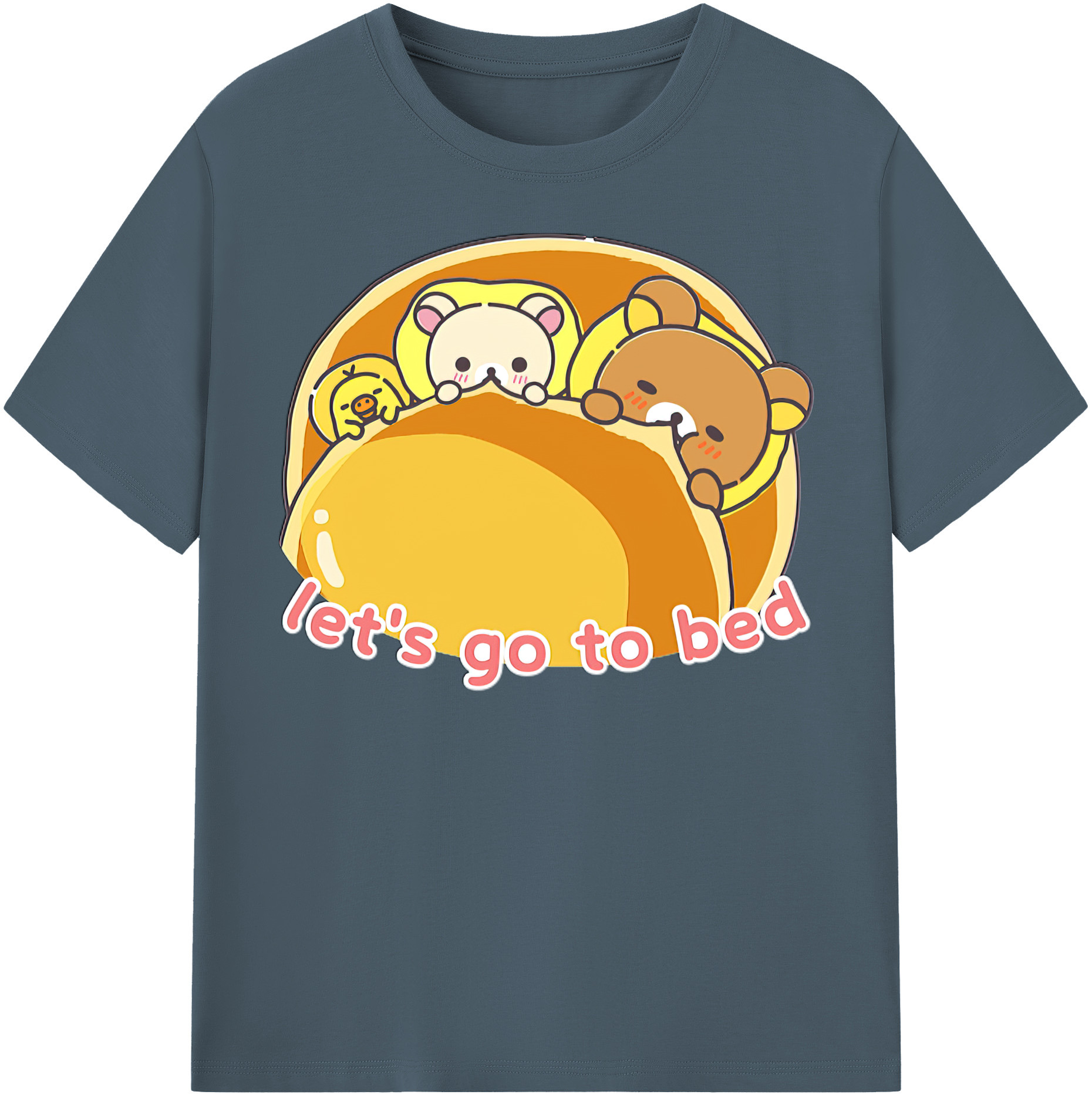 （画像用） リラックマ リラックマ キイロイトリ Rilakkuma Korilakkuma Kiiroitori 綿100％半袖Tシャツ（フロントプリント）